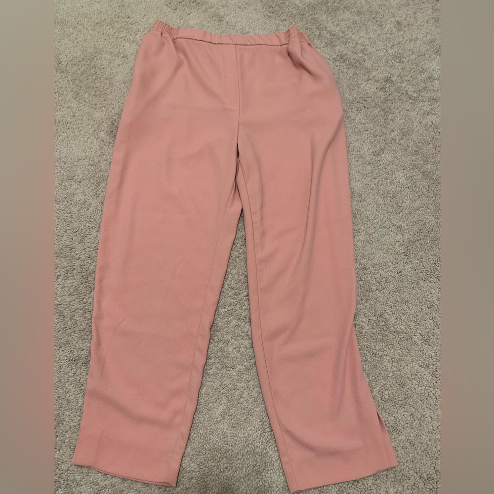 Anthropologie Blush Pink Straight-Leg Pants